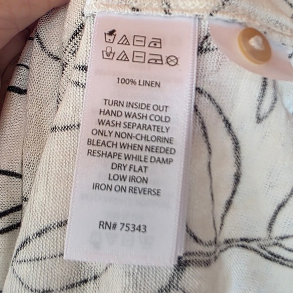 Cynthia Rowley Linen‎ Top Floral Print Button Back Sleeveless Blouse Medium - Picture 5 of 6